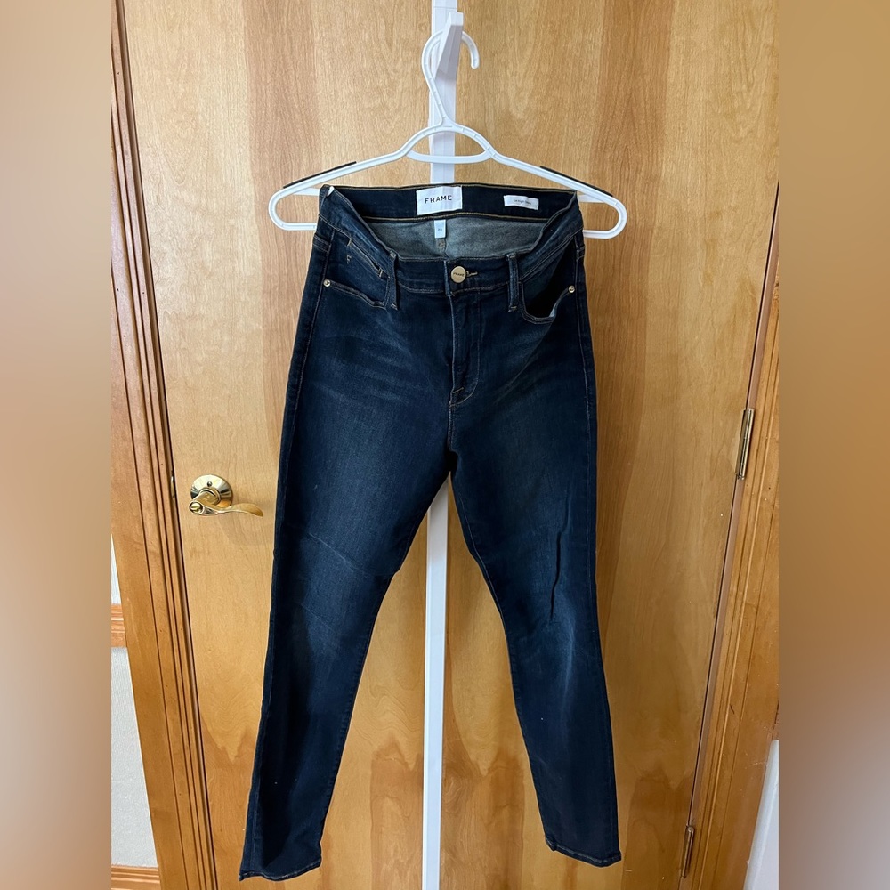Frame, Le High Skinny, Dark Wash, Size 28